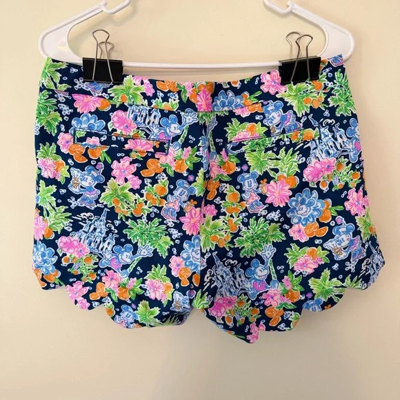 Lilly Pulitzer Disney Buttercup Shorts Navy Green Pink Size 4 - Picture 6 of 7